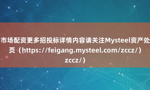 股票市场配资更多招投标详情内容请关注Mysteel资产处置网页（https://feigang.mysteel.com/zccz/）