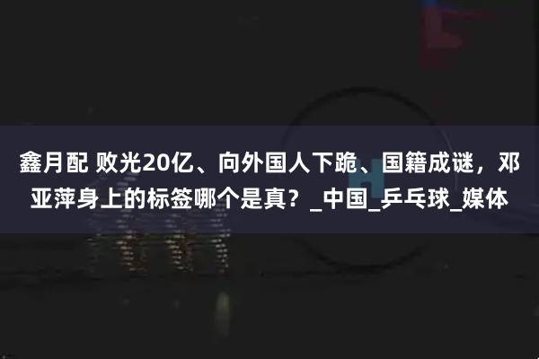 鑫月配 败光20亿、向外国人下跪、国籍成谜，邓亚萍身上的标签哪个是真？_中国_乒乓球_媒体
